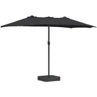 vidaXL Parasol de jardin noir 385 x 209 x 244 cm