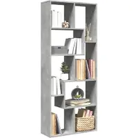 vidaXL Étagère séparatrice de pièce gris béton 67x25x161,5 cm