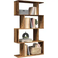 vidaXL Étagère séparatrice de pièce à 4 niveaux vieux bois 70x24x129cm