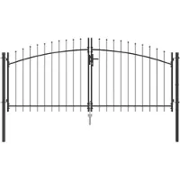 vidaXL Porte de Jardin avec verrouillage Gris 150 x 300 cm Acier