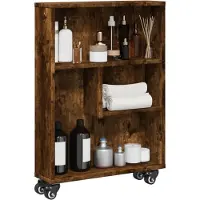 vidaXL Chariot de rangement étroit chêne fumé bois d'ingénierie