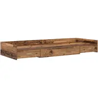 vidaXL Cadre de lit avec tête de lit vieux bois 98,5 x 200 cm Bois composite