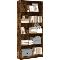 vidaXL Bibliothèque chêne fumé 80x24x176 cm bois d'ingénierie