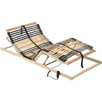 vidaXL Sommier à lattes brun 90 x 190 cm en bois massif de hêtre