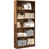vidaXL Bibliothèque vieux bois 80x24x176 cm bois d'ingénierie