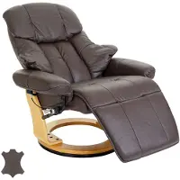 MCA fauteuil relax Calgary 2, fauteuil de télévision, cuir, charge 150kg marron, nature