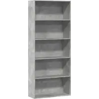 vidaXL Bibliothèque gris béton 80x30x189 cm bois d'ingénierie