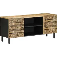 vidaXL Armoire TV noire 105x33,5x46 cm Bois de manguier brut