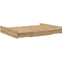 vidaXL Structure de lit avec rangement et porte, finition chêne artisan, 140 x 200 cm