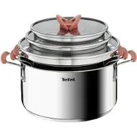 Tefal Set de casseroles Opti'Space en acier inoxydable, 6 pièces