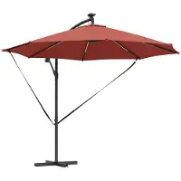 vidaXL Parasol , 294 x 294 x 248 cm, polyester et aluminium