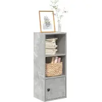 vidaXL Bibliothèque gris béton 31x24x77 cm bois d'ingénierie
