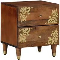 vidaXL Cabinet de chevet avec tiroir 2 pcs marron miel 40 x 33 x 46 cm