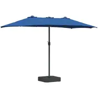 vidaXL Parasol de jardin bleu 385 x 209 x 244 cm Tissu