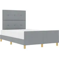 vidaXL Cadre de lit avec tête de lit gris clair 120 x 200 cm Tissu