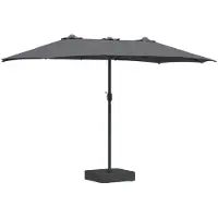 vidaXL Parasol de jardin anthracite 385 x 209 x 244 cm Tissu