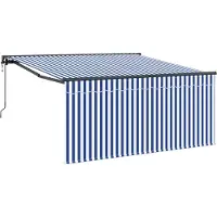 vidaXL , store enroulable, bleu et blanc, 300 x 250 cm