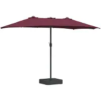 vidaXL Parasol de jardin rouge bordeaux 385 x 209 x 244 cm Tissu