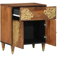 vidaXL Cabinet de chevet avec tiroir marron miel 50 x 33 x 60 cm