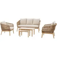 Hespéride Orissa Ensemble de mobilier de jardin 5 places - Beige/taupe