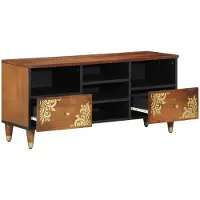vidaXL Meuble TV , brun miel, 100 x 33 x 46 cm, bois massif de manguier