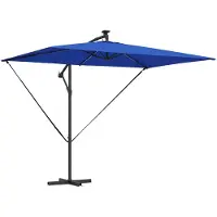 vidaXL Parasol avec barres lumineuses LED bleu azur 294 x 200 x 270 cm