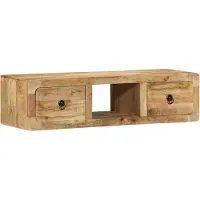vidaXL Armoire TV murale 100x32x25 cm Bois massif rugueux Mango