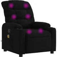 vidaXL Fauteuil relax de massage, tissu noir