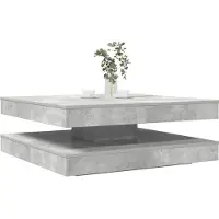 vidaXL Table basse pivotante à 360 degrés gris béton 90x90x34,5 cm