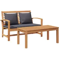 vidaXL Banc marron et gris foncé 110 x 66 x 76 cm en teck massif
