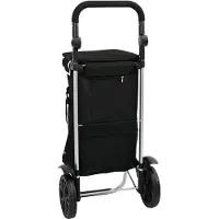 vidaXL Chariot de courses Noir 36,5 x 46,5 x 100,5 cm Tissu Oxford