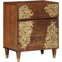 vidaXL Cabinet de chevet avec tiroir marron miel 50 x 33 x 60 cm