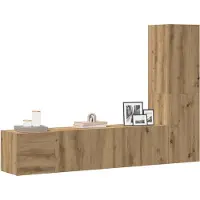 vidaXL Armoires murales TV 3 pcs. Chêne Artisan Matériaux dérivés du bois
