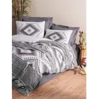 L'essentiel Maison , Delos - Anthracite, Ranforce King-Size-Bettbezug-Set (FR), Anthrazit, 100 % BAUMWOLLE RANFORCE, 240 x 220 cm