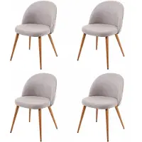 Mendler 4x chaise de salle à manger HWC-D53, fauteuil, style rétro années 50, en tissu gris clair