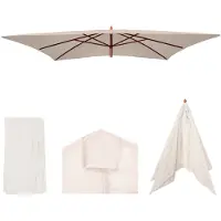 Mendler Housse De Rechange Pour Parasol En Bois Florida 2x3m, Housse De Parasol De Jardin Crème