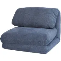 Mendler Fauteuil-lit HWC-E68, Canapé-lit Fauteuil fonctionnel Fauteuil pliant Relax, tissu/textile bleu clair