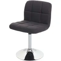 Mendler Kavala chaise de salle à manger, pivotante tissu/textile gris foncé, base chromée