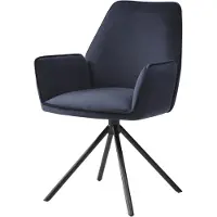 Mendler Chaise de salle à manger HWC-G67, chaise de cuisine, pivotante, auto-position velours, gris anthracite