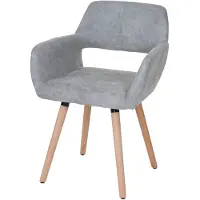 Mendler Chaise de salle à manger HWC-A50 II, fauteuil, design rétro des années 50 tissu, gris béton