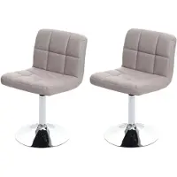 Mendler 2x Chaise De Salle À Manger Chaise Pivotante Kavala Simli Cuir Chrome Taupe-Gris