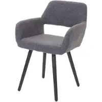 Mendler Chaise de salle à manger HWC-A50 II, style rétro années 50 tissu, gris, pieds foncés