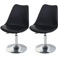 Mendler 2x chaise pivotante Malmö T501, hauteur réglable, similicuir noir