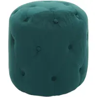 Mendler Tabouret HWC-D22, repose-pieds, 42x39cm velours vert foncé