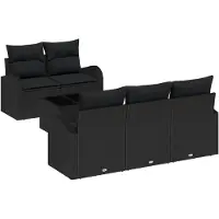 vidaXL Ensemble de canapés de jardin , noir, 55 x 55 x 37 cm, en rotin synthétique