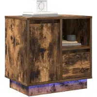 vidaXL Cabinet de chevet avec 2 pcs Chêne fumé 50 x 34.5 x 50 cm.