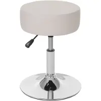 Mendler Tabouret HWC-C22, hauteur réglable, Ø 35 cm similicuir crème