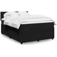 vidaXL Lit boxspring avec matelas noir 140x190 cm velours