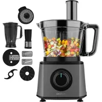 Cecotec Robot culinaire Paprika 1300 Full, 2000W de puissance, en acier inoxydable, 2 vitesses, 3 disques de coupe