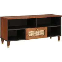 vidaXL Armoire TV avec étagère Marron 100 x 33,5 x 46 cm Bois massif Mango